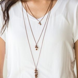 Crystal and Cooper Long Necklace and Pendant